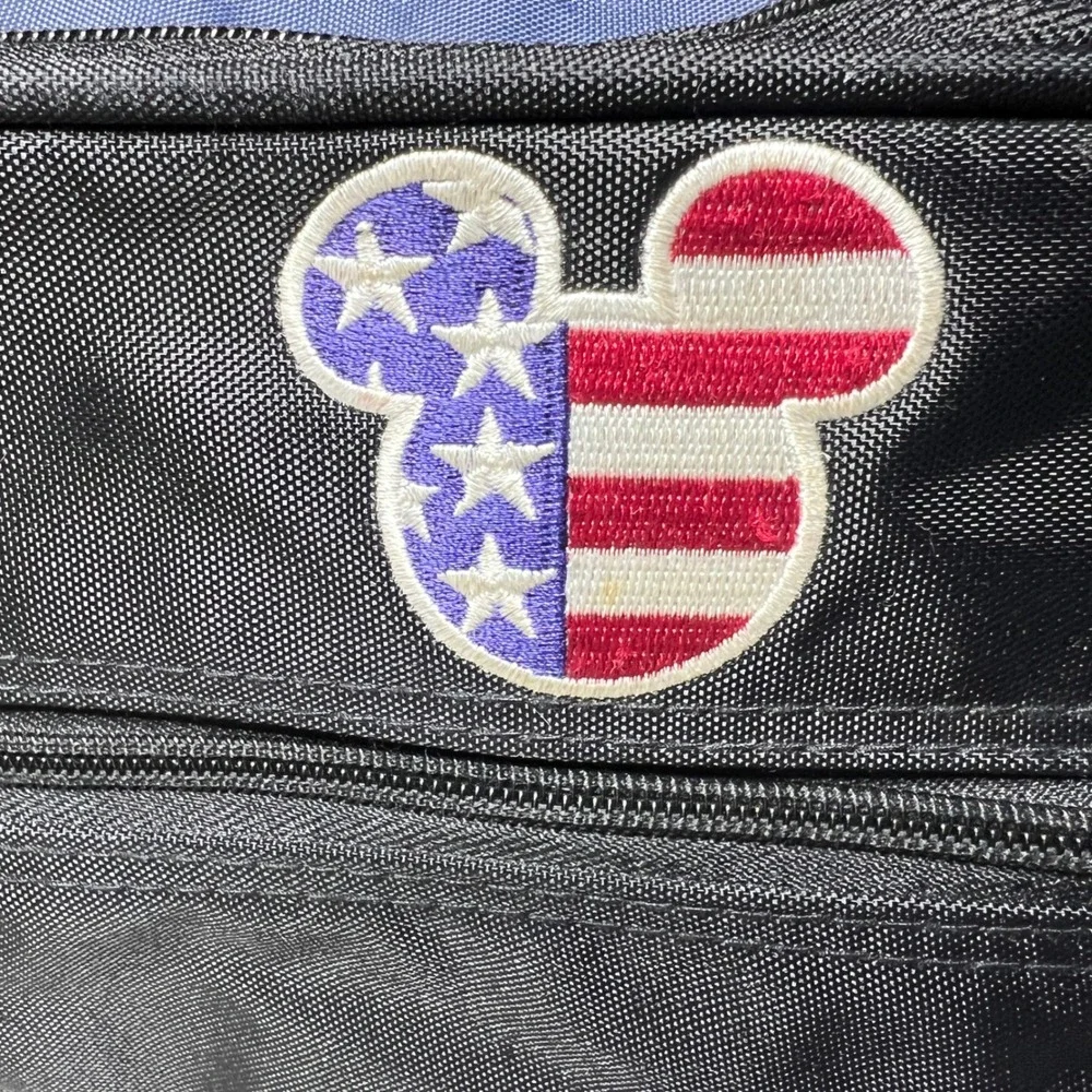 Vtg Disney Mickey Mouse American Flag Duffle Bag Travel Gym Blue Black Fan Giftt